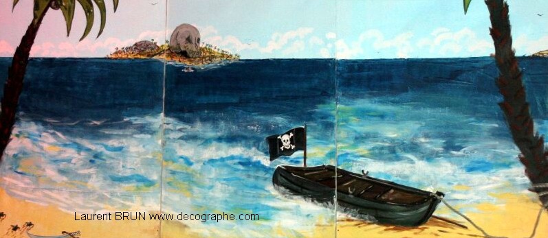 peinture du décor des pirates