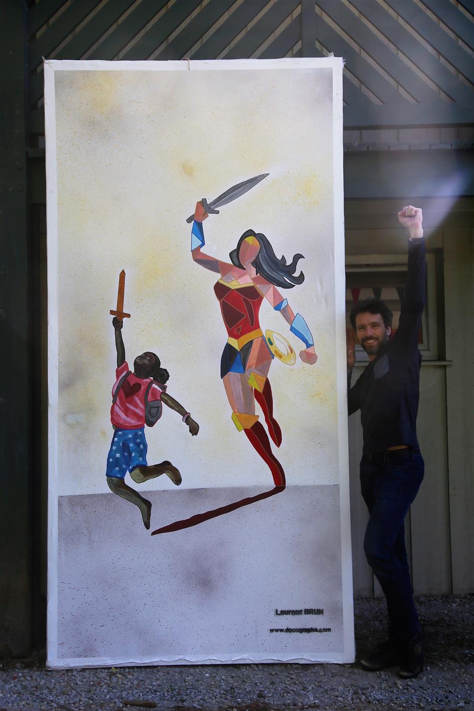 décor peinture wonder woman